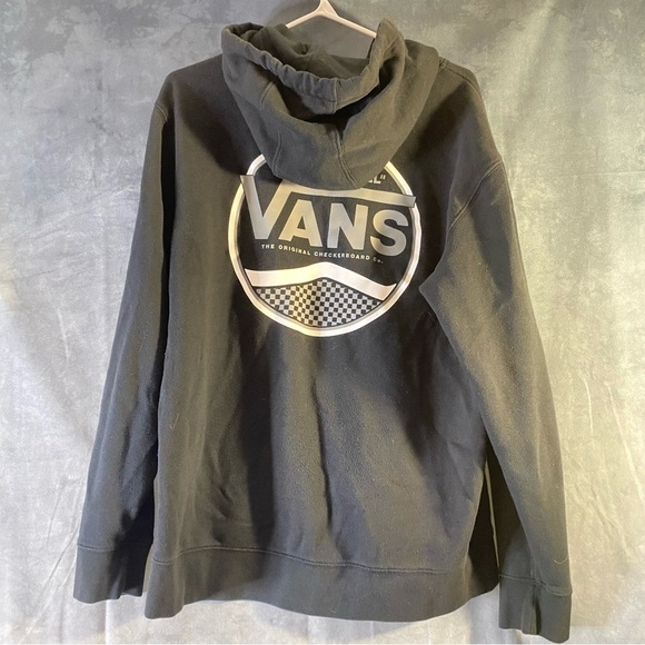 Vans Off The Wall Original Checkerboard Black Hoodie Sz L Sweatshirt Skateboard - Picture 2 of 8